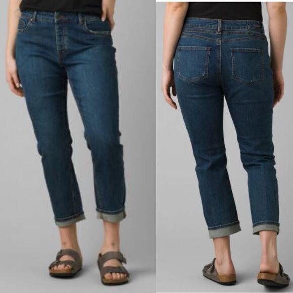 Prana Buxton Jeans button fly mid rise medium wash boyfriend organic cotton 4/27 - Picture 1 of 12